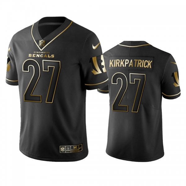 Men's NFL 100 Commercial Dre Kirkpatrick Cincinnati Bengals Black Golden Edition Vapor Untouchable Limited Jersey