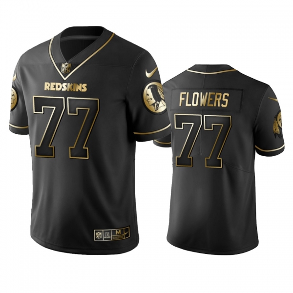 Men's Ereck Flowers Redskins Black Golden Edition Jersey