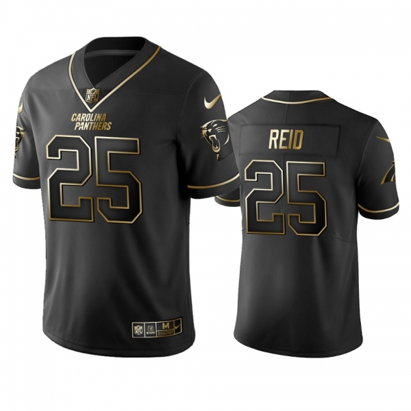 Men's NFL 100 Commercial Eric Reid Carolina Panthers Black Golden Edition Vapor Untouchable Limited Jersey