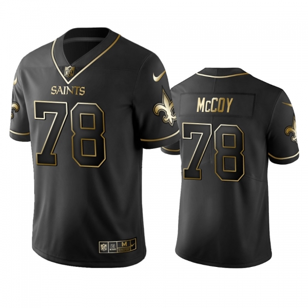 Men's New Orleans Saints Erik McCoy Black 2019 Vapor Limited Golden Edition Jersey