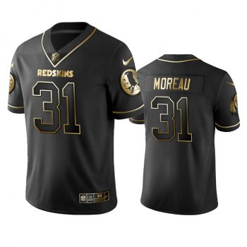 Men's NFL 100 Commercial Fabian Moreau Washington Redskins Black Golden Edition Vapor Untouchable Limited Jersey