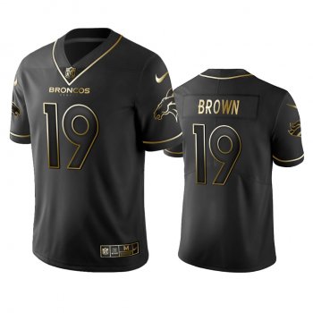 Men's Denver Broncos Fred Brown Black Golden Edition 2019 Vapor Limited Jersey