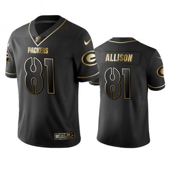 Men's NFL 100 Commercial Geronimo Allison Green Bay Packers Black Golden Edition Vapor Untouchable Limited Jersey