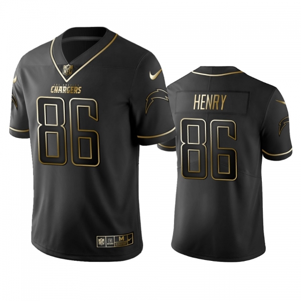 Men's Los Angeles Chargers Hunter Henry Black Golden Edition 2019 Vapor Untouchable Limited Jersey