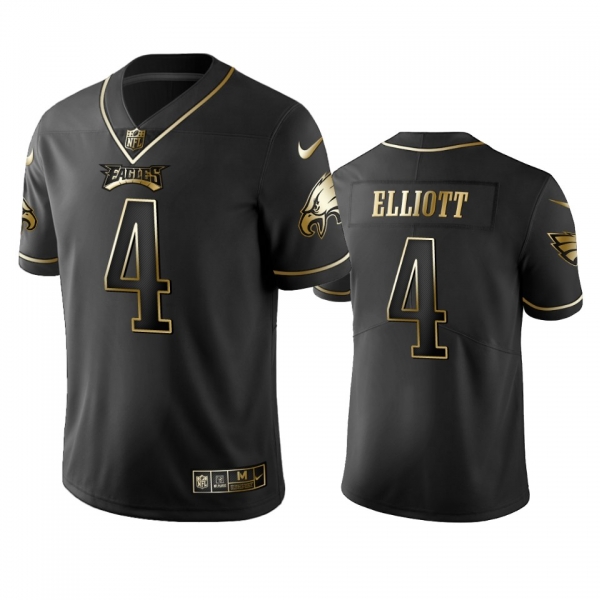 Men's NFL 100 Jake Elliott Philadelphia Eagles Black Golden Edition Vapor Untouchable Limited Jersey