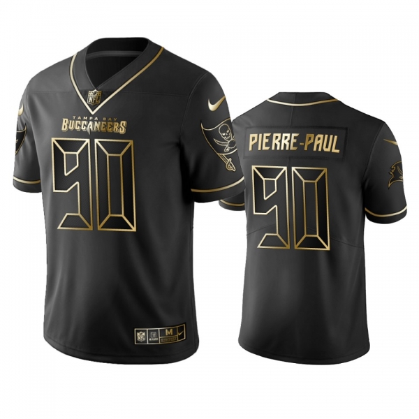 Men's NFL 100 Jason Pierre-Paul Tampa Bay Buccaneers Black Golden Edition Vapor Untouchable Limited Jersey