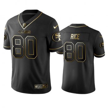 Men's NFL 100 Commercial Jerry Rice San Francisco 49ers Black Golden Edition Vapor Untouchable Limited Jersey