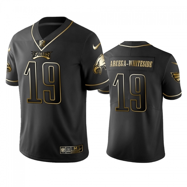 Men's JJ Arcega-Whiteside Eagles Black Golden Edition Jersey