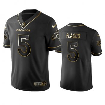 Men's Denver Broncos Joe Flacco Black Golden Edition 2019 Vapor Untouchable Limited Jersey