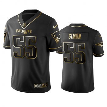 Men's New England Patriots John Simon Black Golden Edition 2019 Vapor Untouchable Limited Jersey