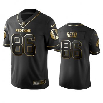 Men's NFL 100 Commercial Jordan Reed Washington Redskins Black Golden Edition Vapor Untouchable Limited Jersey