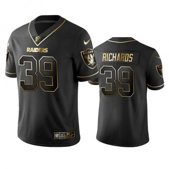 Men's Raiders Jordan Richards Black Golden Edition Jersey