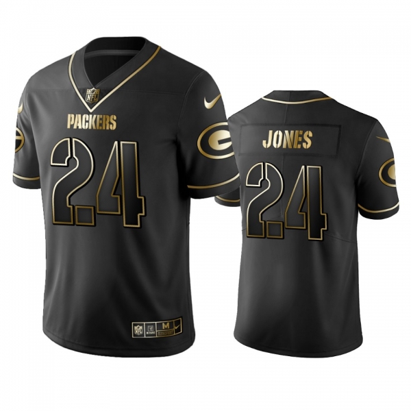 Men's Josh Jones Packers Black Golden Edition Jersey