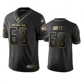 Men's Seattle Seahawks Justin Britt Black Golden Edition 2019 Vapor Untouchable Limited Jersey