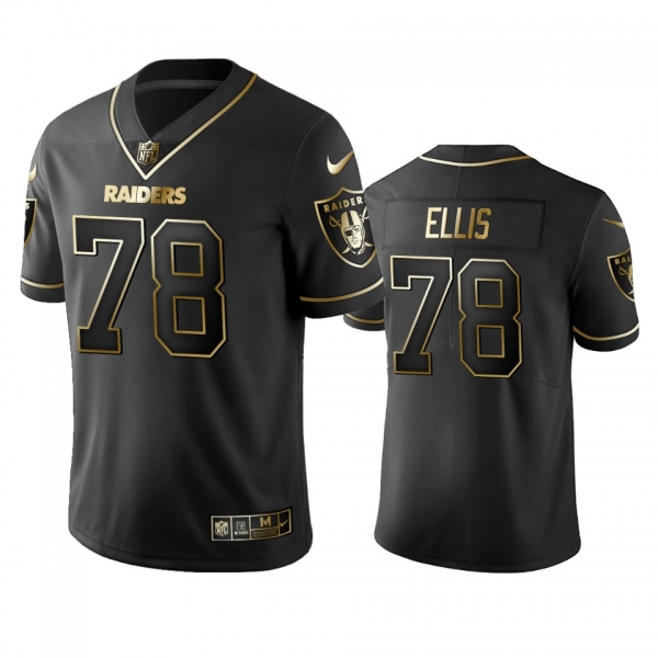 Men's NFL 100 Justin Ellis Oakland Raiders Black Golden Edition Vapor Untouchable Limited Jersey