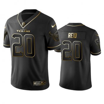 Men's NFL 100 Commercial Justin Reid Houston Texans Black Golden Edition Vapor Untouchable Limited Jersey