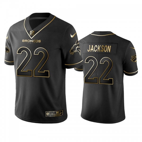 Men's Denver Broncos Kareem Jackson Black Golden Edition 2019 Vapor Limited Jersey