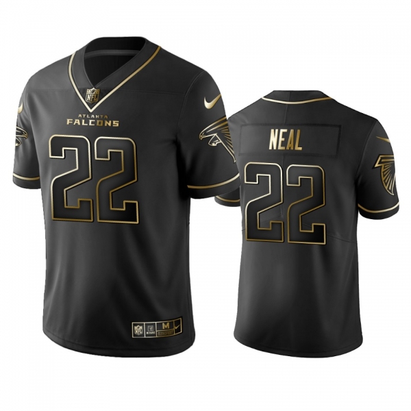 Men's NFL 100 Commercial Keanu Neal Atlanta Falcons Black Golden Edition Vapor Untouchable Limited Jersey