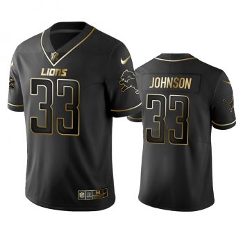 Men's NFL 100 Kerryon Johnson Detroit Lions Black Golden Edition Vapor Untouchable Limited Jersey