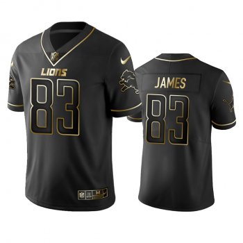 Men's Jesse James Lions Black Golden Edition Jersey