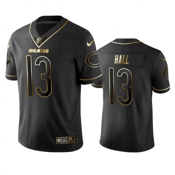 Men's NFL 100 Commercial Marvin Hall Chicago Bears Black Golden Edition Vapor Limited Jersey