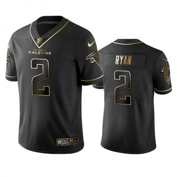 Men's NFL 100 Commercial Matt Ryan Atlanta Falcons Black Golden Edition Vapor Untouchable Limited Jersey