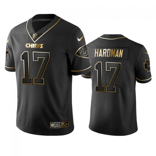 Men's Kansas City Chiefs Mecole Hardman Black 2019 Vapor Limited Golden Edition Jersey