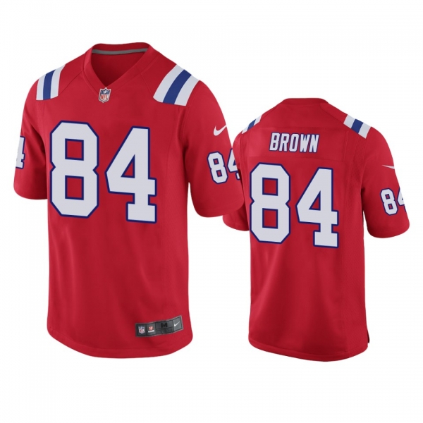 Men's New England Patriots Antonio Brown Red Game Jersey