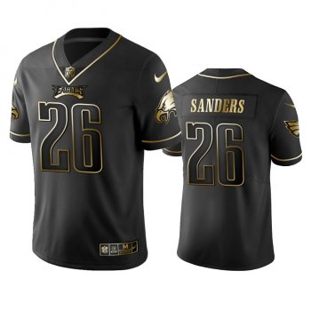 Men's Philadelphia Eagles Miles Sanders Black 2019 Vapor Limited Golden Edition Jersey