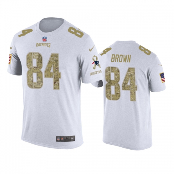 Men's New England Patriots Antonio Brown White Salute to Service T-Shirt