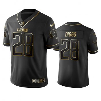 Men's NFL 100 Quandre Diggs Detroit Lions Black Golden Edition Vapor Untouchable Limited Jersey