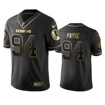 Men's Da'ron Payne Redskins Black Golden Edition Vapor Limited Jersey