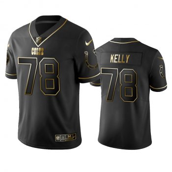 Men's NFL 100 Commercial Ryan Kelly Indianapolis Colts Black Golden Edition Vapor Untouchable Limited Jersey