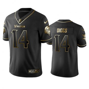 Men's NFL 100 Stefon Diggs Minnesota Vikings Black Golden Edition Vapor Untouchable Limited Jersey