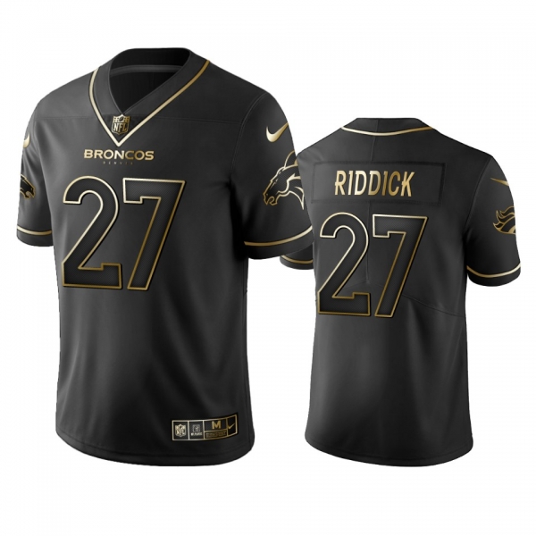 Men's Theo Riddick Broncos Black Golden Edition Vapor Limitd Jersey