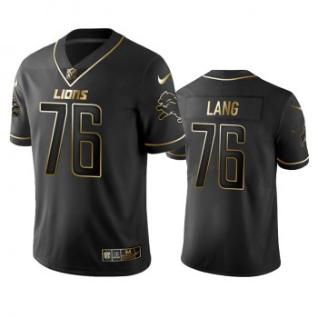 Men's NFL 100 Commercial T.J. Lang Detroit Lions Black Golden Edition Vapor Untouchable Limited Jersey