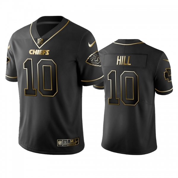 Men's Kansas City Chiefs Tyreek Hill Black Golden Edition 2019 Vapor Untouchable Limited Jersey