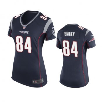 Women New England Patriots Antonio Brown Navy Game Jersey