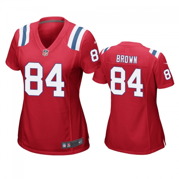 Women New England Patriots Antonio Brown Red Game Jersey