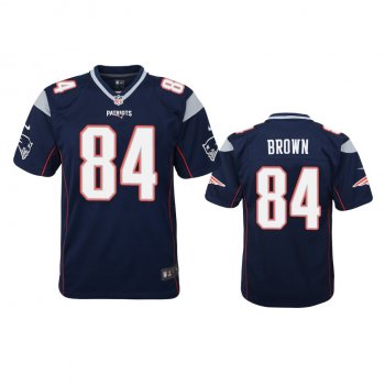 Youth New England Patriots Antonio Brown Navy Game Jersey