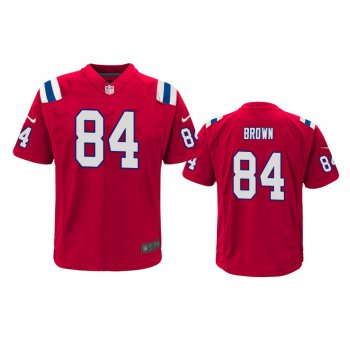 Youth New England Patriots Antonio Brown Red Game Jersey