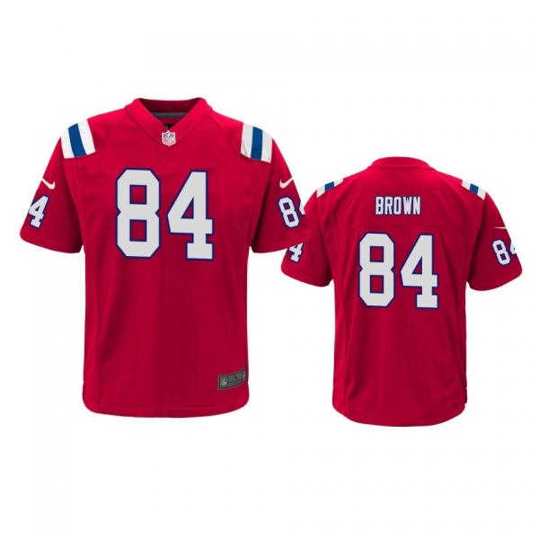 Youth New England Patriots Antonio Brown Red Game Jersey