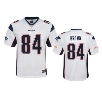 Youth New England Patriots Antonio Brown White Game Jersey