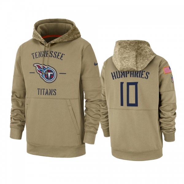 Tennessee Titans Adam Humphries Tan 2019 Salute to Service Sideline Therma Pullover Hoodie