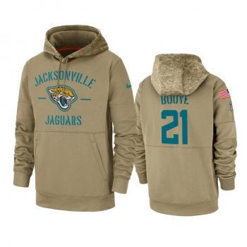 Jacksonville Jaguars A.J. Bouye Tan 2019 Salute to Service Sideline Therma Pullover Hoodie