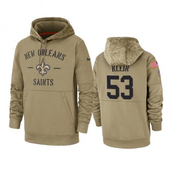 New Orleans Saints A.J. Klein Tan 2019 Salute to Service Sideline Therma Pullover Hoodie