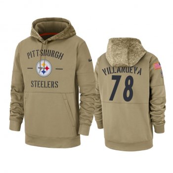 Pittsburgh Steelers Alejandro Villanueva Tan 2019 Salute to Service Sideline Therma Pullover Hoodie