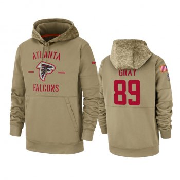 Atlanta Falcons Alex Gray Tan 2019 Salute to Service Sideline Therma Pullover Hoodie