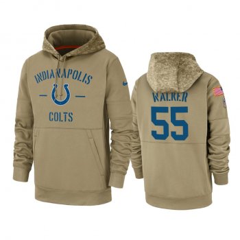 Indianapolis Colts Anthony Walker Tan 2019 Salute to Service Sideline Therma Pullover Hoodie