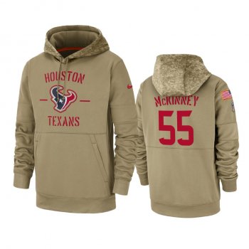 Houston Texans Benardrick McKinney Tan 2019 Salute to Service Sideline Therma Pullover Hoodie